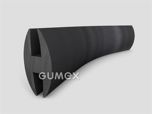 Gumový profil tvaru "H", 33,4x16/6/6mm, 70°ShA, EPDM, -40°C/+100°C, čierny